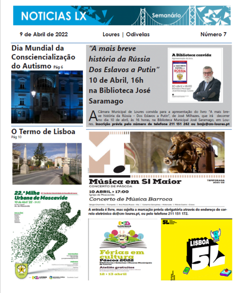 Semanário NoticiasLx edição de 9 de Abril de 2022